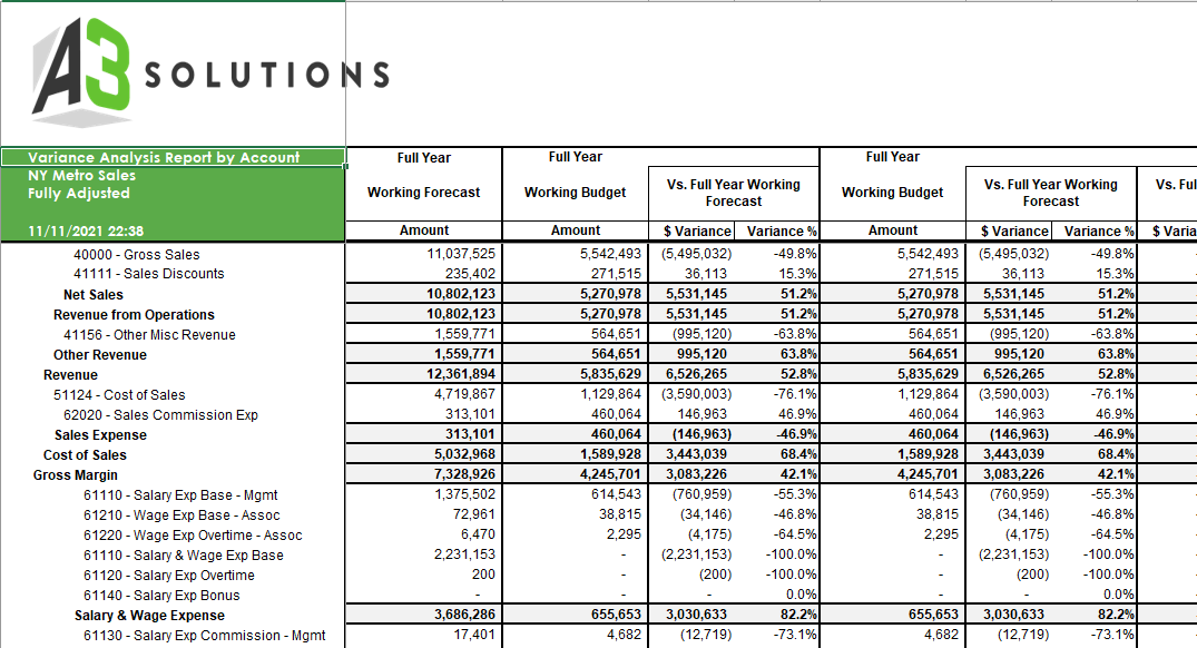screenshot of Enterprise Excel